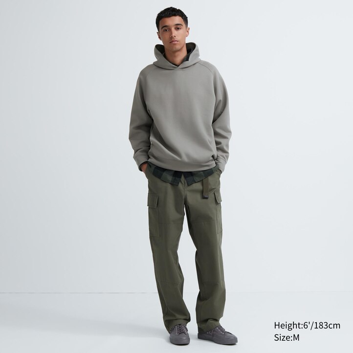 UNIQLO Dry Sweat Stretch Pullover Hoodie Gray | 831-DQLXNE