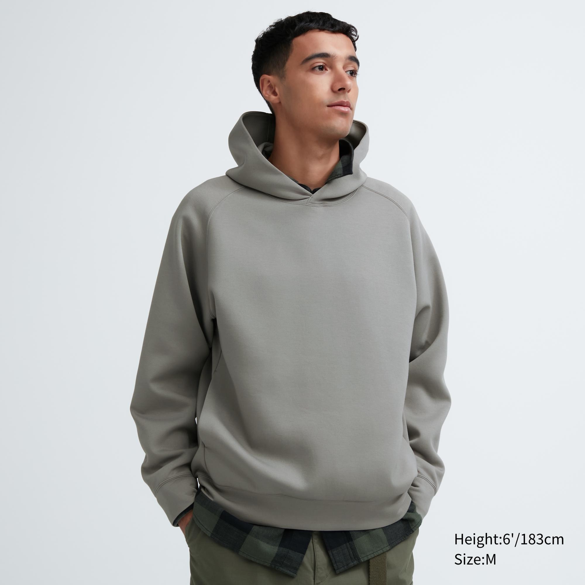 UNIQLO Dry Sweat Stretch Pullover Hoodie Gray | 831-DQLXNE