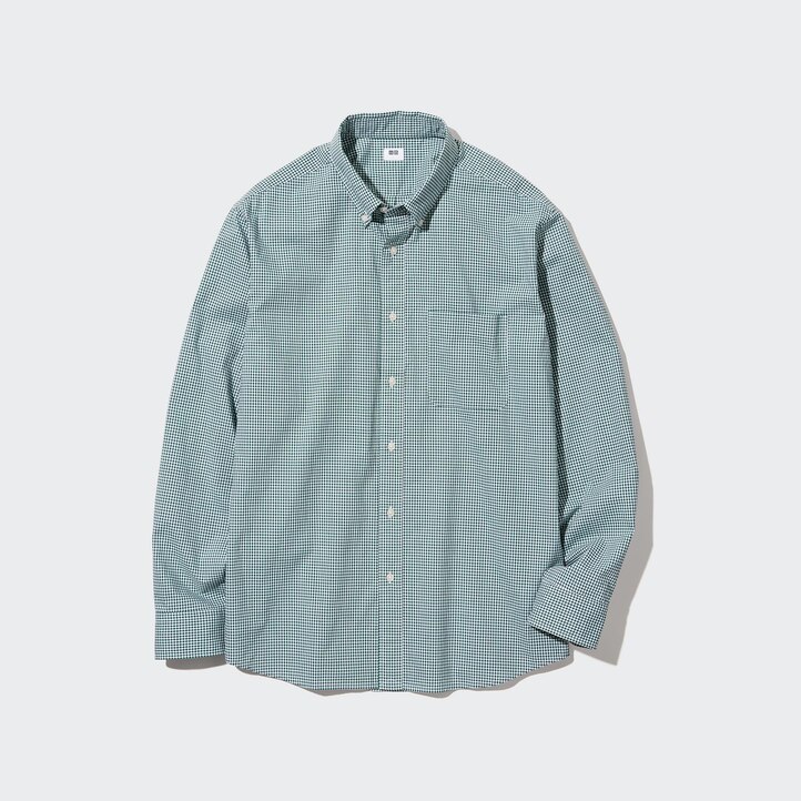 UNIQLO Extra Fine Cotton Broadcloth Regular Fit Checked Shirt Button Down Collar Kahverengi | 593-LMEQOR