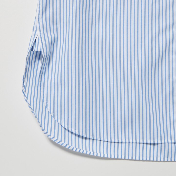 UNIQLO Extra Fine Cotton Striped Long Sleeved Shirt Yeşil | 629-ISGEQD