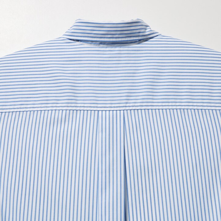 UNIQLO Extra Fine Cotton Striped Long Sleeved Shirt Yeşil | 629-ISGEQD