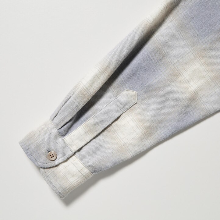 UNIQLO Flannel Checked Shirt Gray | 349-YMSAZD