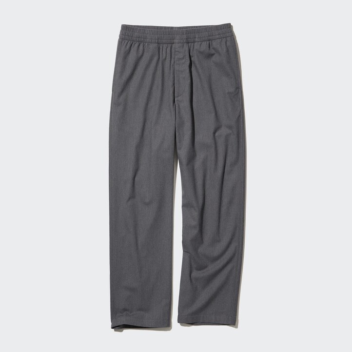 UNIQLO Flannel Easy Ankle Length Trousers Gray | 059-SFQDXI