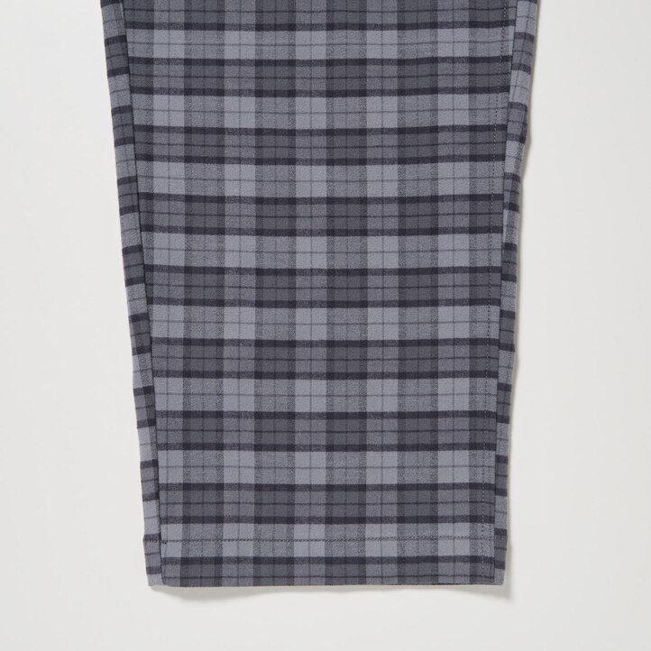 UNIQLO Flannel Easy Patterned Ankle Length Trousers Gray | 238-OUBRZW