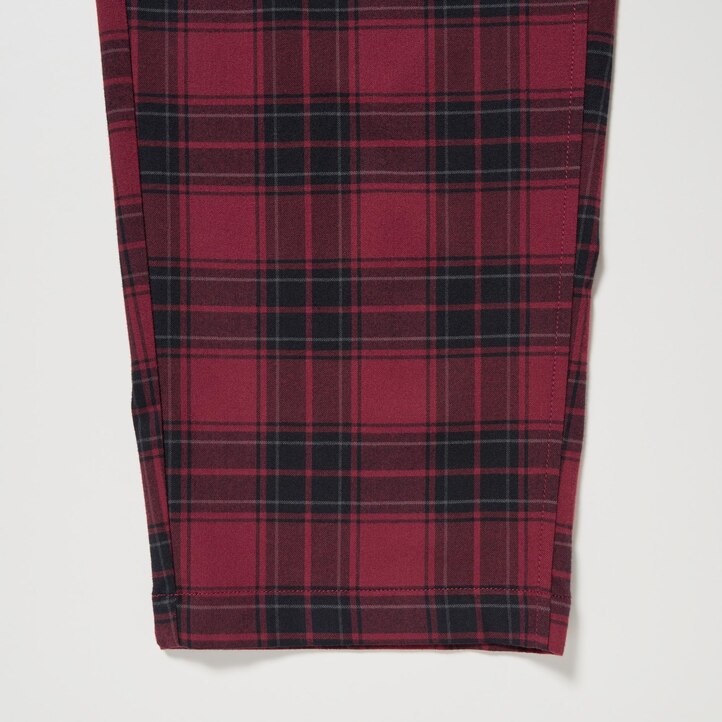 UNIQLO Flannel Easy Patterned Ankle Length Trousers Kırmızı | 402-WRHMVA