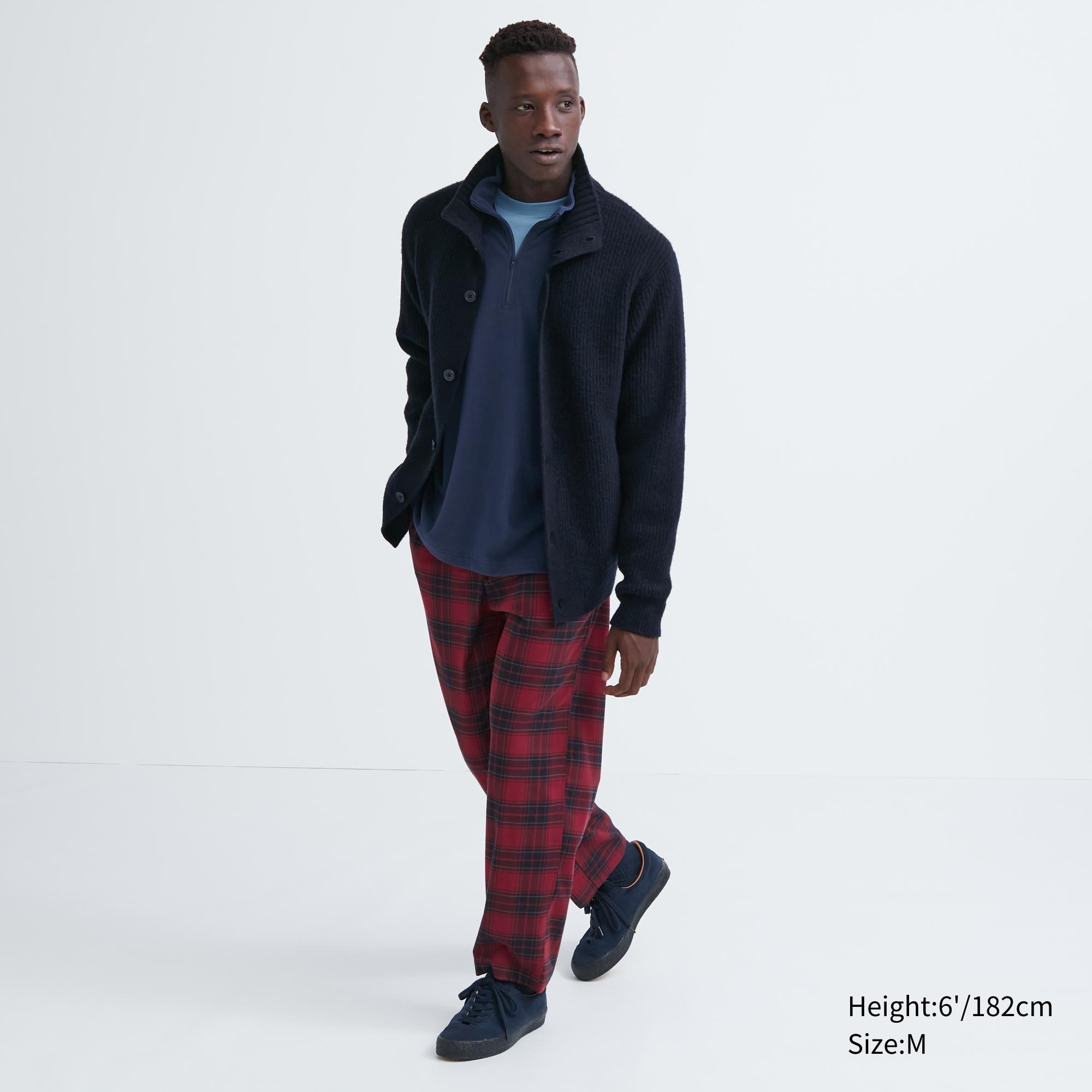 UNIQLO Flannel Easy Patterned Ankle Length Trousers Kırmızı | 402-WRHMVA