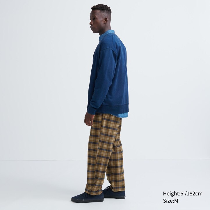 UNIQLO Flannel Easy Patterned Ankle Length Trousers Kahverengi | 019-XSNRKL