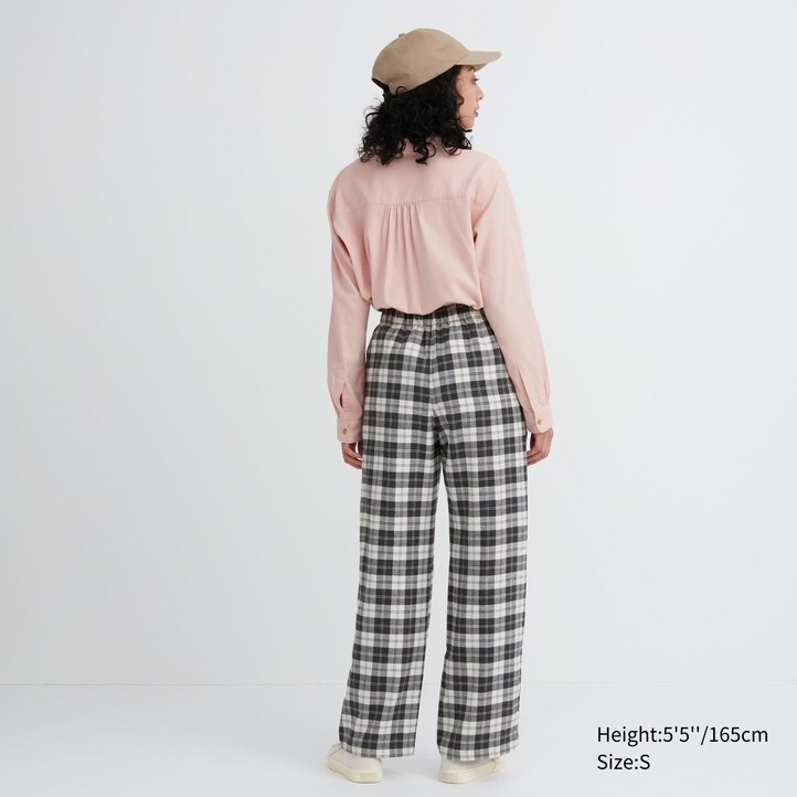 UNIQLO Flannel Trousers Beyaz | 401-JRWVBZ