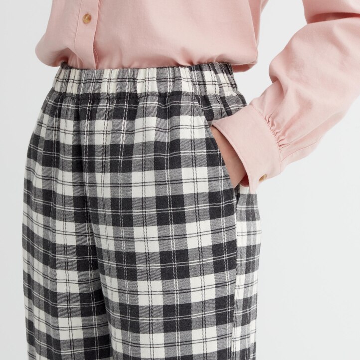 UNIQLO Flannel Trousers Beyaz | 401-JRWVBZ