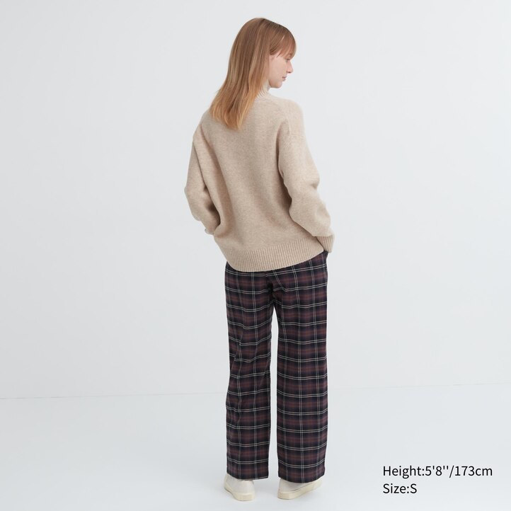 UNIQLO Flannel Trousers Koyu Kahverengi | 692-PLYFNQ