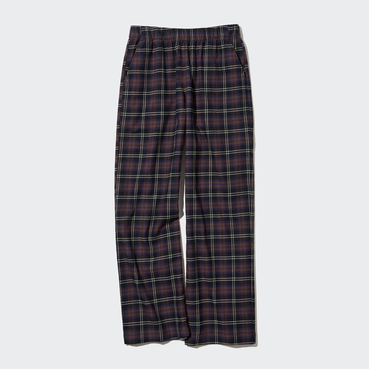 UNIQLO Flannel Trousers Koyu Kahverengi | 692-PLYFNQ