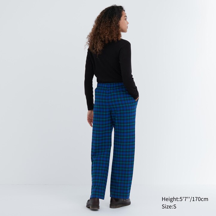 UNIQLO Flannel Trousers Mavi | 297-KNMVYE