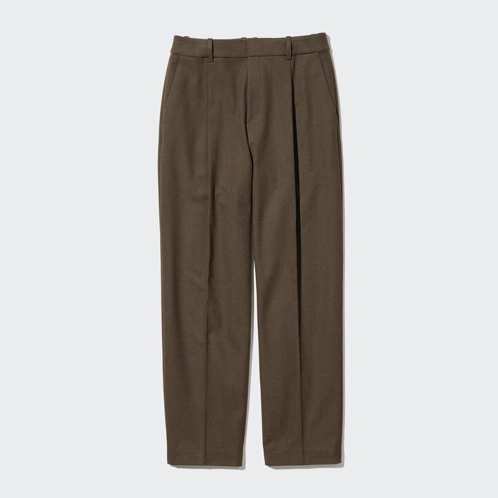 UNIQLO Heattech Pleated Trousers Gray | 629-NTDJRQ