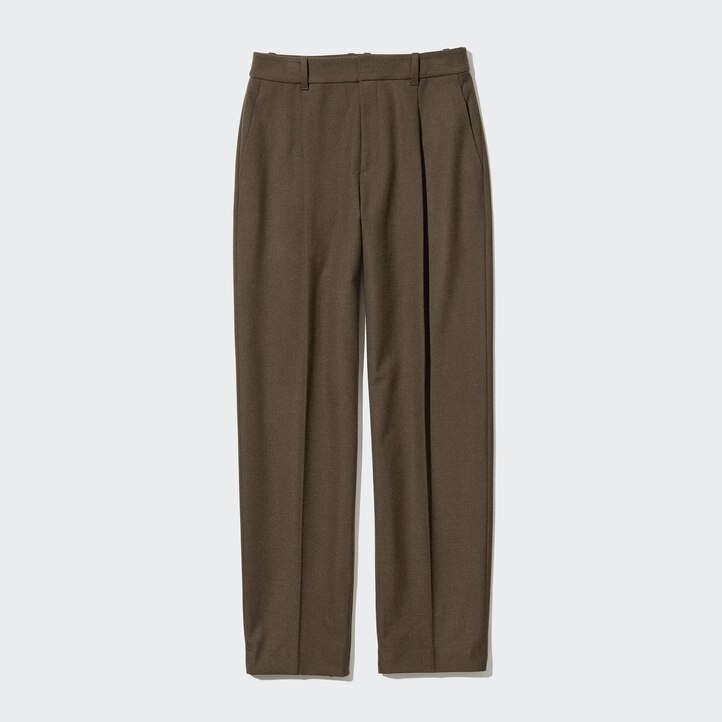 UNIQLO Heattech Pleated Trousers Long Natural | 437-SJRFTU