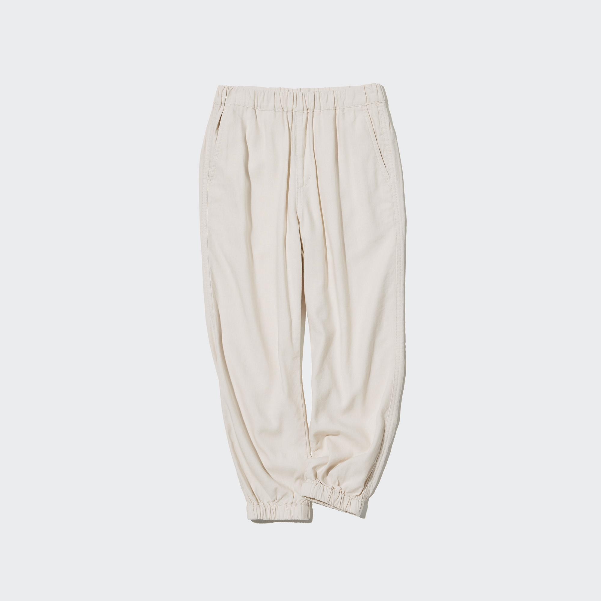 UNIQLO Linen Blend Relaxed Fit Joggers Natural | 527-WALEFC