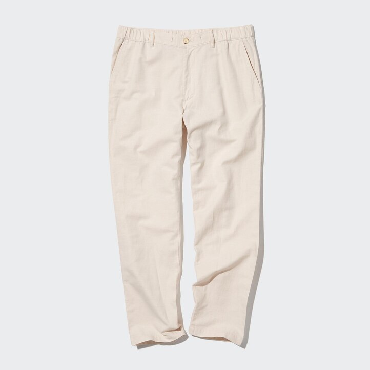 UNIQLO Linen Blend Relaxed Fit Trousers Zeytin Yeşili | 208-ERYDQN