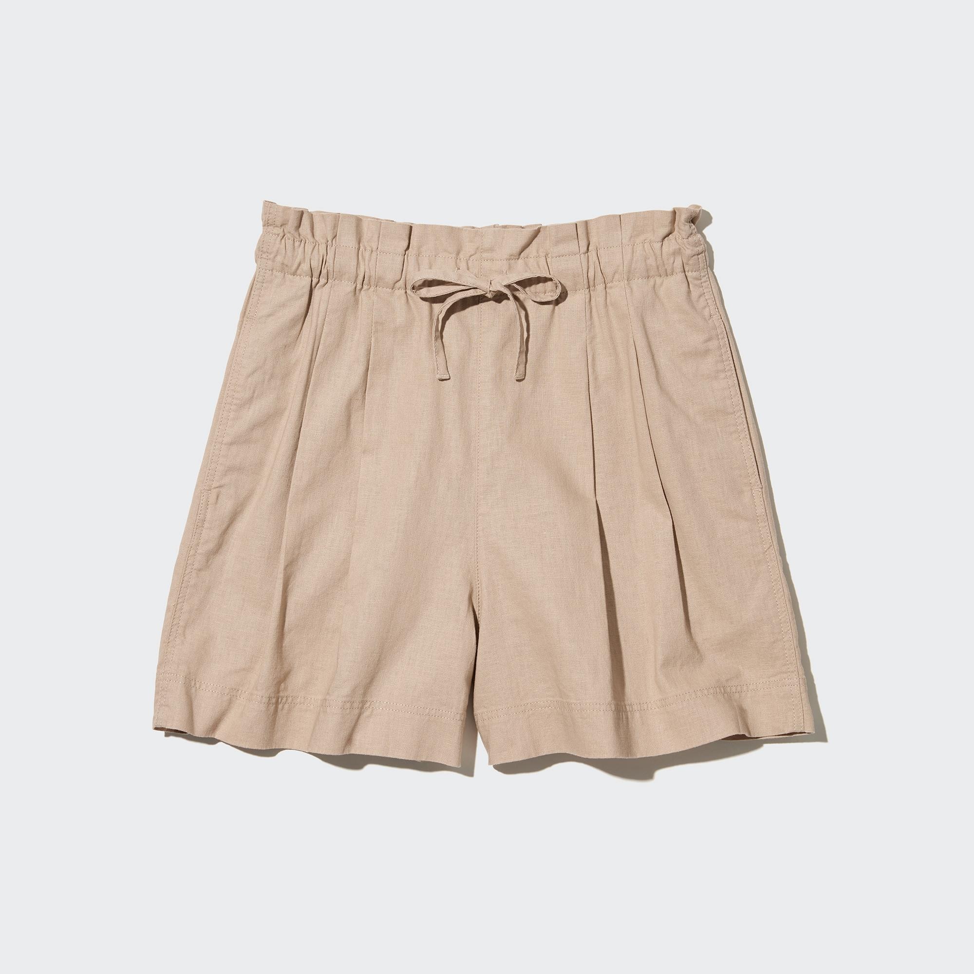 UNIQLO Linen Cotton Shorts Bej Rengi | 632-CSYOWX