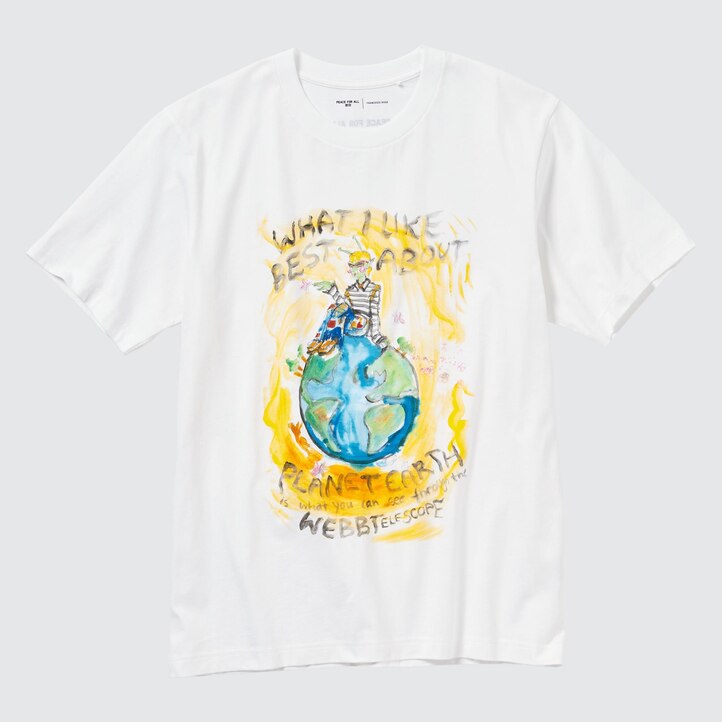 UNIQLO Peace For All Graphic T-Shirt Francesco Risso Beyaz | 107-RVYHPS