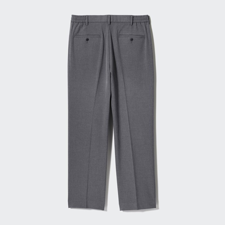 UNIQLO Pleated Wide Leg Trousers Gray | 397-HZUBSQ