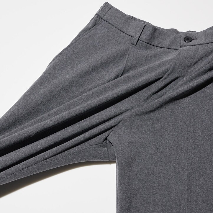 UNIQLO Pleated Wide Leg Trousers Gray | 397-HZUBSQ