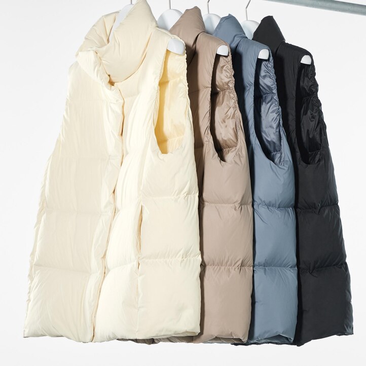 UNIQLO Powder Soft Down Vest Nanodesign Beyaz | 843-FKWJVN