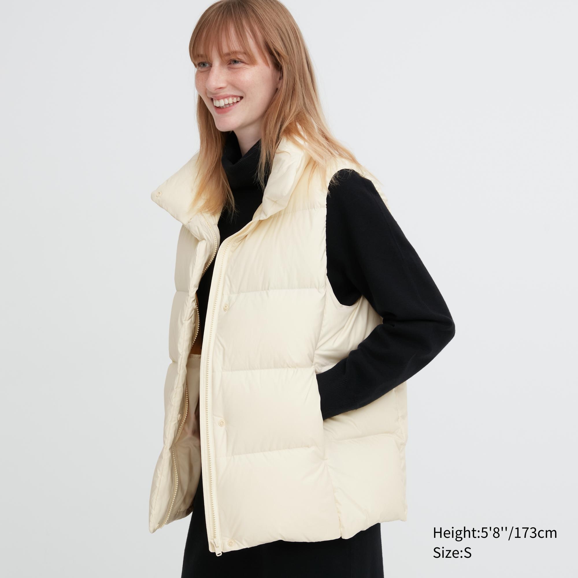 UNIQLO Powder Soft Down Vest Nanodesign Beyaz | 843-FKWJVN