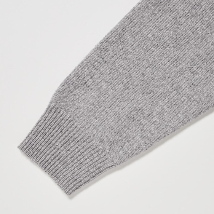 UNIQLO Premium Lambswool V Neck Cardigan Gray | 586-WJYTQD