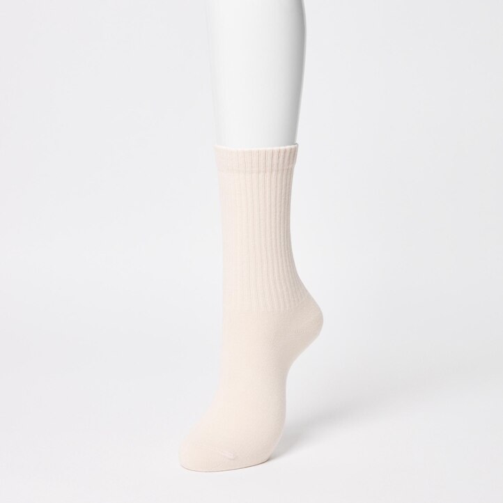 UNIQLO Ribbed Socks Three Pairs Beyaz | 439-GSJLIO