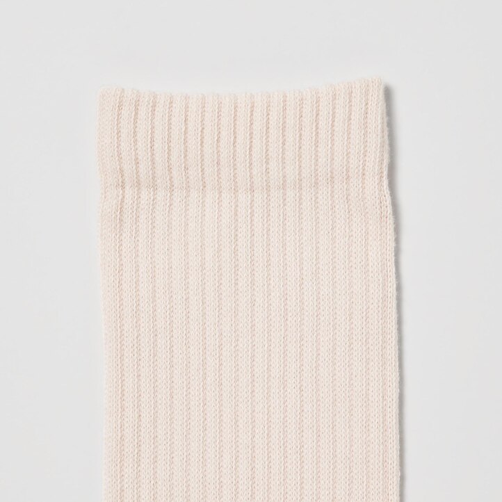 UNIQLO Ribbed Socks Three Pairs Beyaz | 439-GSJLIO