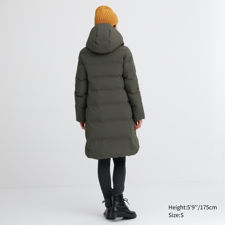 UNIQLO Seamless Down Long Coat Siyah | 612-NYVCHA