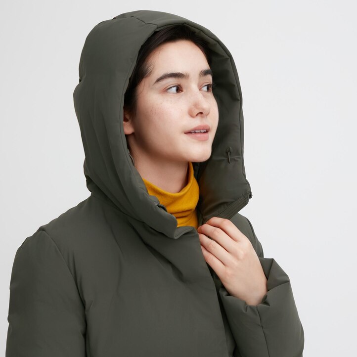 UNIQLO Seamless Down Long Coat Siyah | 612-NYVCHA