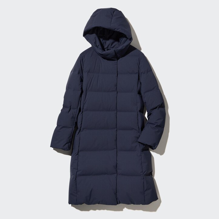 UNIQLO Seamless Down Long Coat Siyah | 612-NYVCHA