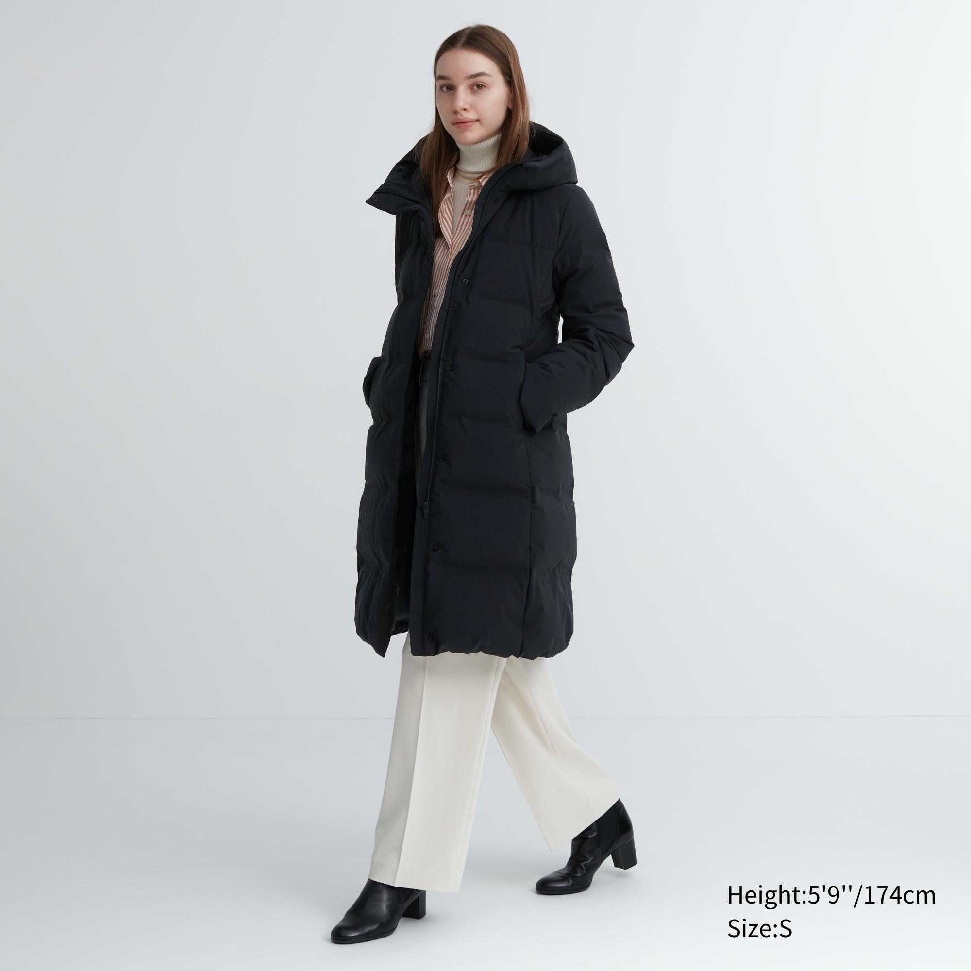 UNIQLO Seamless Down Long Coat Siyah | 612-NYVCHA