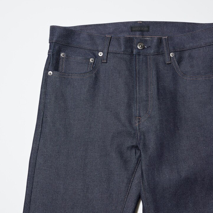 UNIQLO Selvedge Stretch Slim Fit Jeans Siyah | 023-XUYEQV