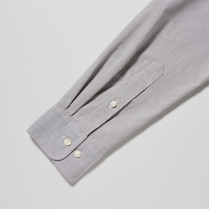 UNIQLO Slim Fit Oxford Shirt Gray | 238-PVAMCW