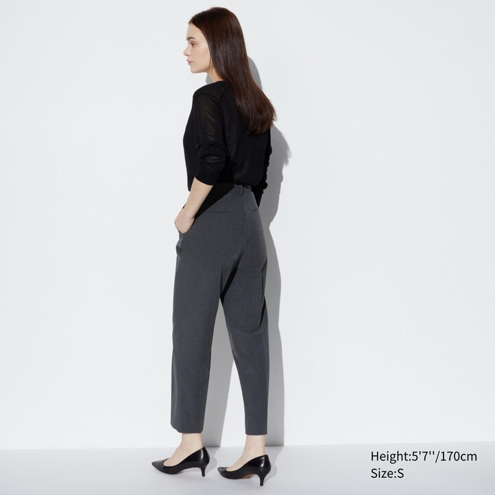 UNIQLO Smart Ankle Length Trousers Gray | 561-GFEIXO