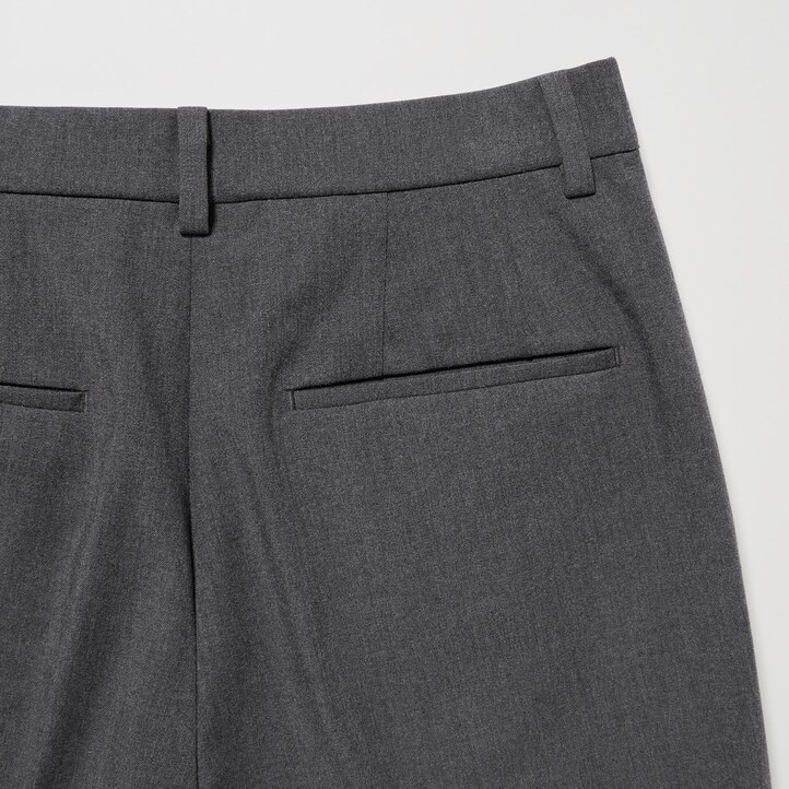 UNIQLO Smart Ankle Length Trousers Long Gray | 598-BDZPVY