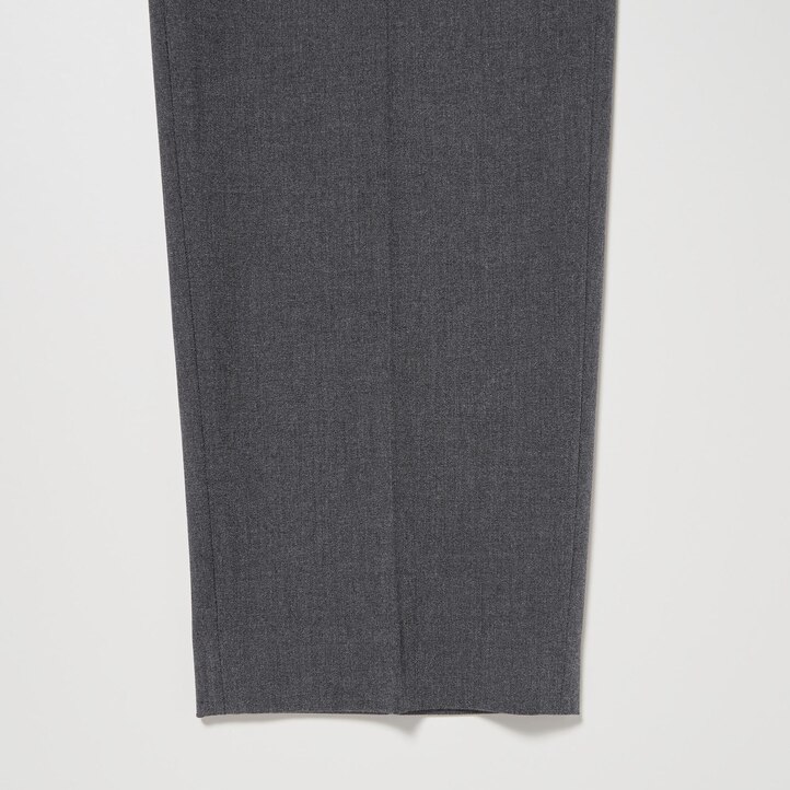 UNIQLO Smart Ankle Length Trousers Long Gray | 598-BDZPVY