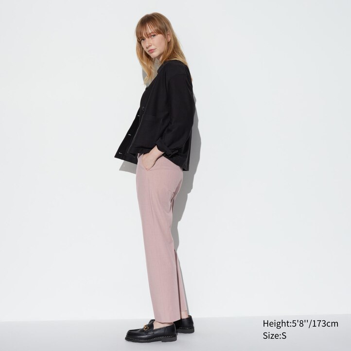 UNIQLO Smart Ankle Length Trousers Long Siyah | 154-TVDZLU