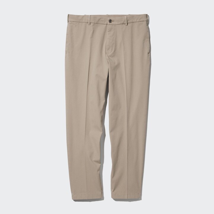 UNIQLO Smart Cotton Ankle Length Trousers Long Lacivert | 809-HZFPSY