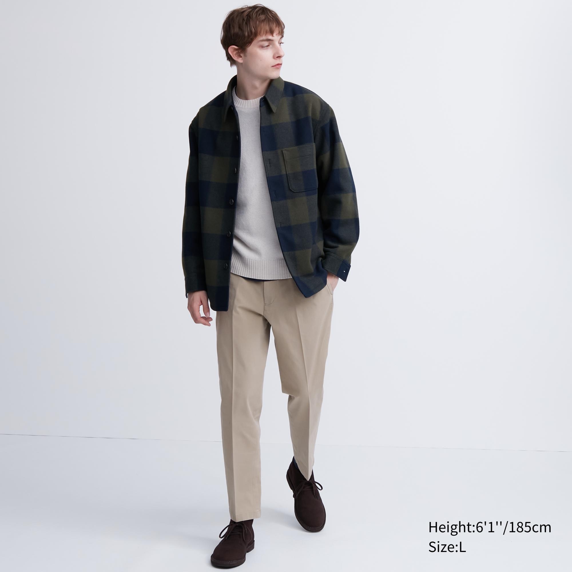 UNIQLO Smart Cotton Like Ankle Length Trousers Bej Rengi | 831-MRTPCH