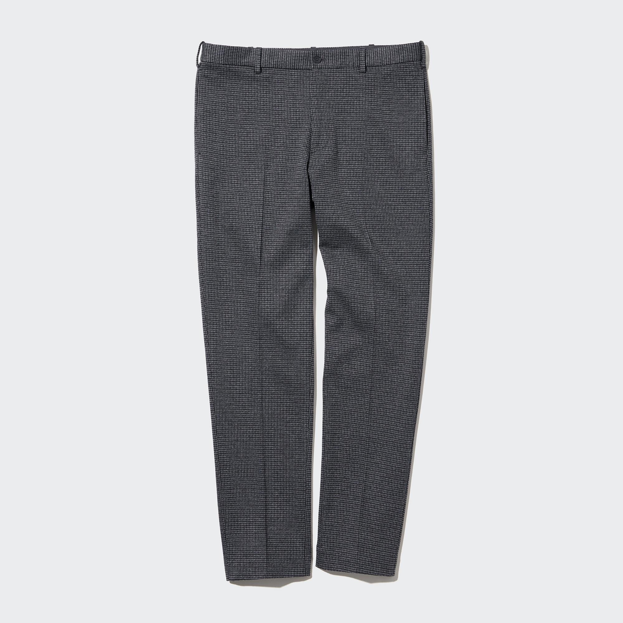 UNIQLO Smart Gun Club Checked Ankle Length Trousers Long Gray | 729-VAQXRI