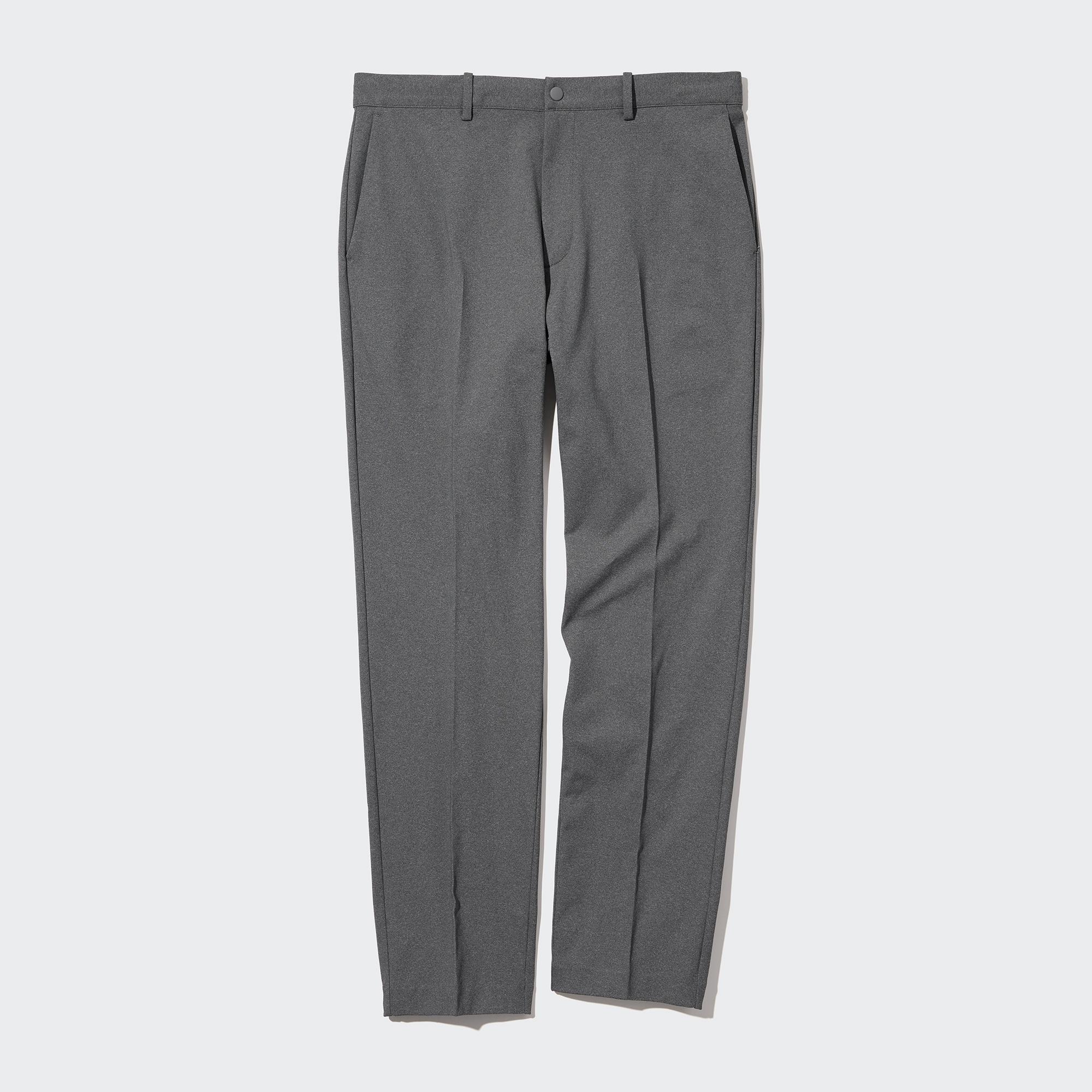 UNIQLO Smart Ultra Stretch Ankle Length Trousers Gray | 634-KPUBHW