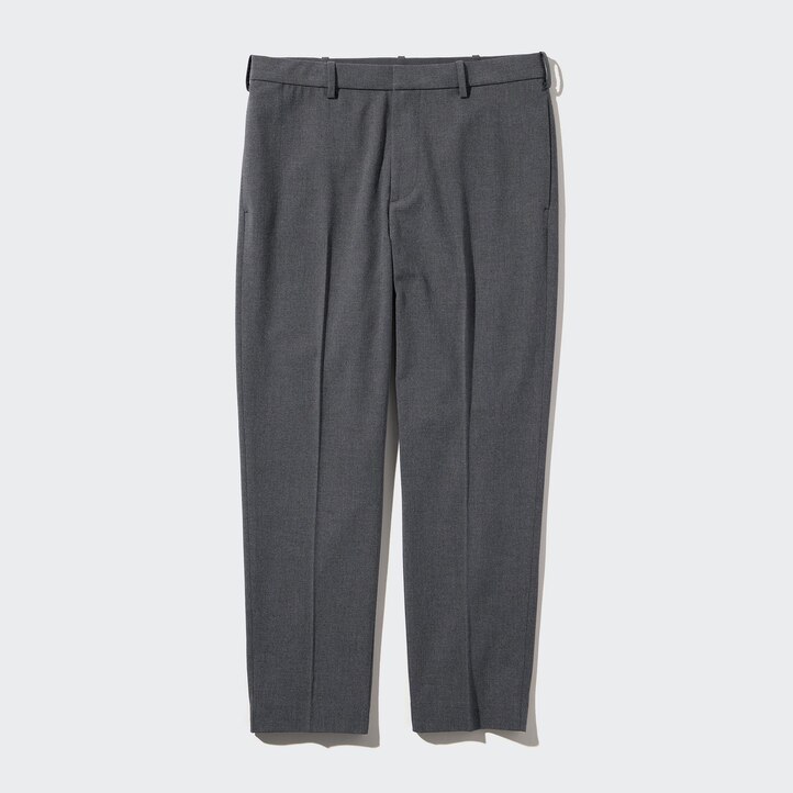 UNIQLO Smart Wool Like Ankle Length Trousers Lacivert | 741-DZTPKR