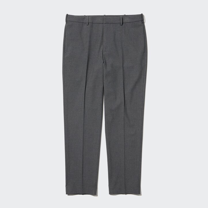 UNIQLO Smart Wool Like Ankle Length Trousers Long Gray | 126-ZKPIEQ