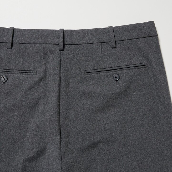 UNIQLO Smart Wool Like Ankle Length Trousers Long Gray | 126-ZKPIEQ