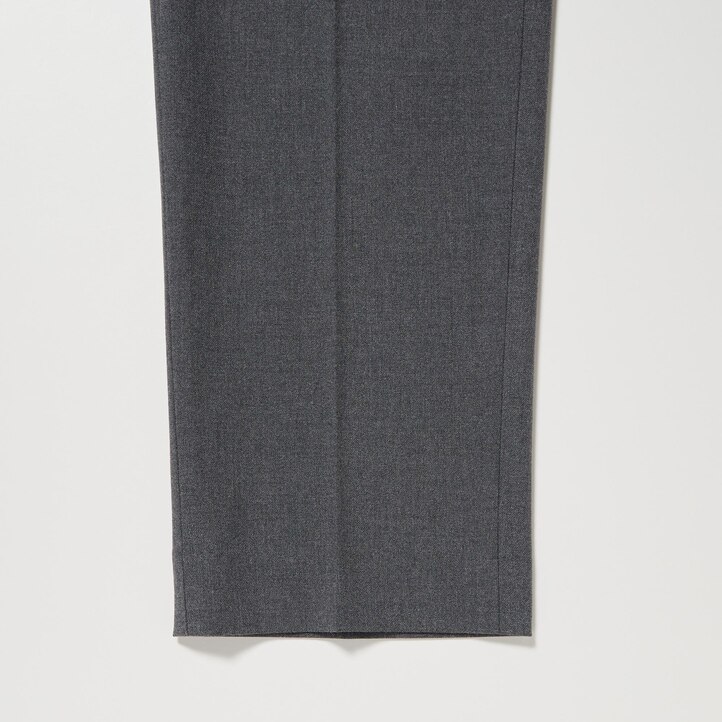 UNIQLO Smart Wool Like Ankle Length Trousers Long Gray | 126-ZKPIEQ