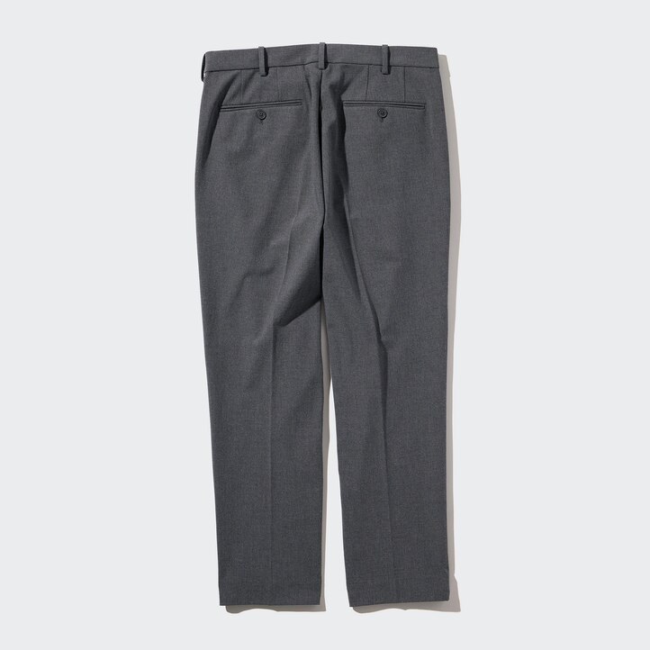 UNIQLO Smart Wool Like Ankle Length Trousers Long Gray | 259-TVHZFY