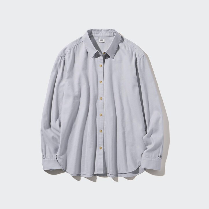 UNIQLO Soft Brushed Long Sleeved Shirt Açık | 540-MPLRZF