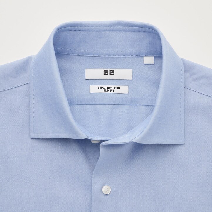 UNIQLO Super Non Iron Slim FiT-Shirt Semi Cutaway Collar Beyaz | 586-QCNOPG